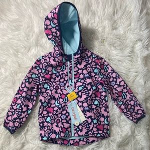 Purple multicolored insulated fall rain jacket